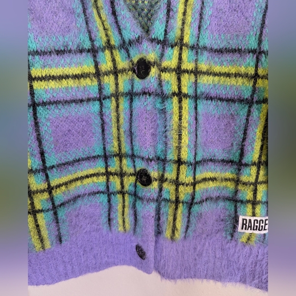 Ragged Jeans Priest Checkered Eyelash Knit Cardigan/Jacket Size Small - Picture 3 of 8